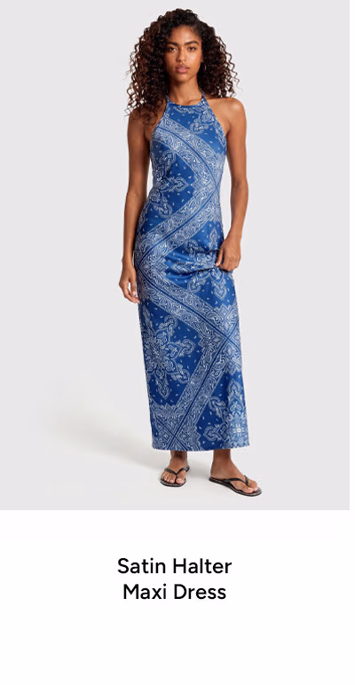 Satin Halter Maxi Dress