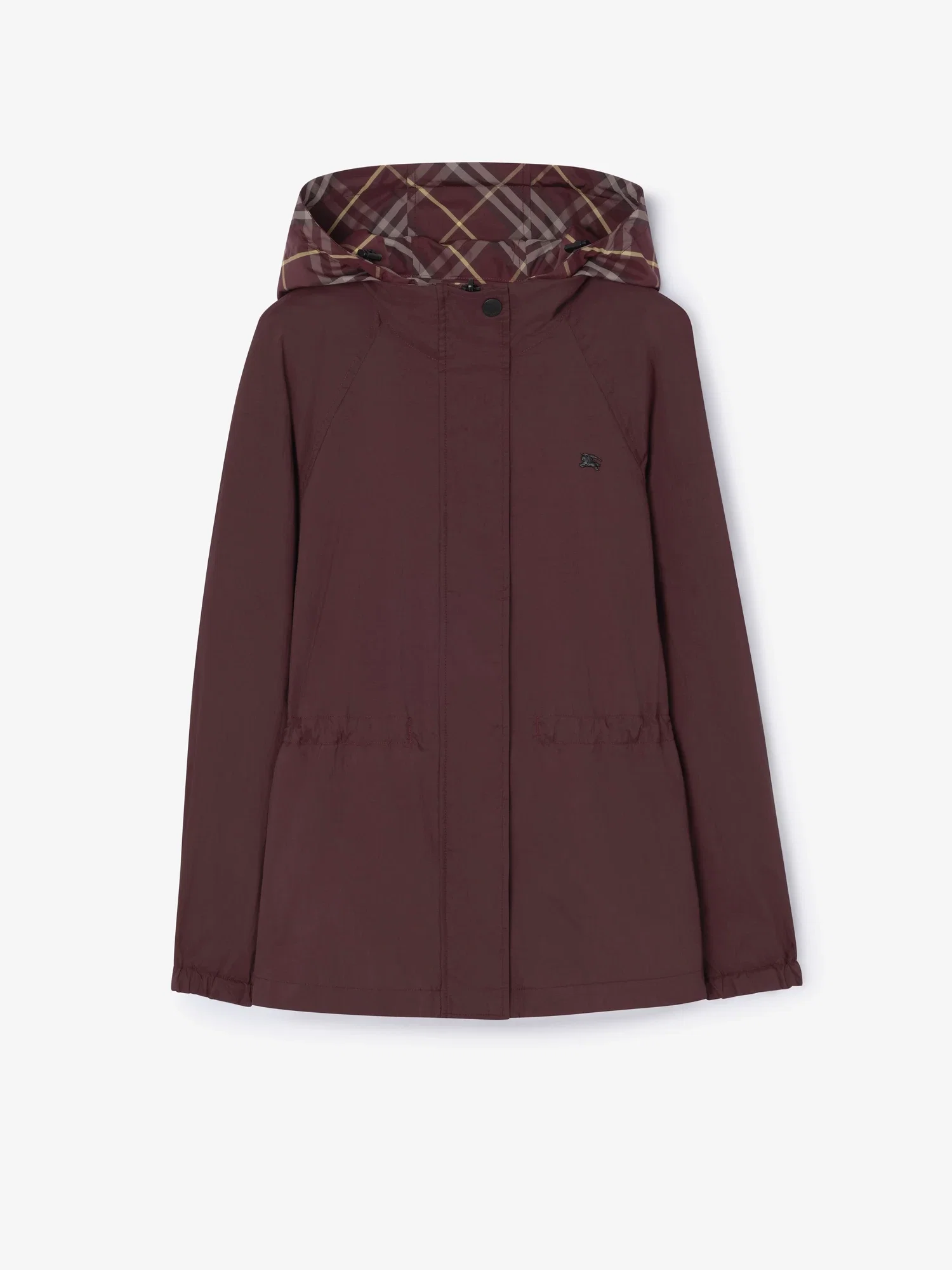 Reversible Check Nylon Hooded Jacket