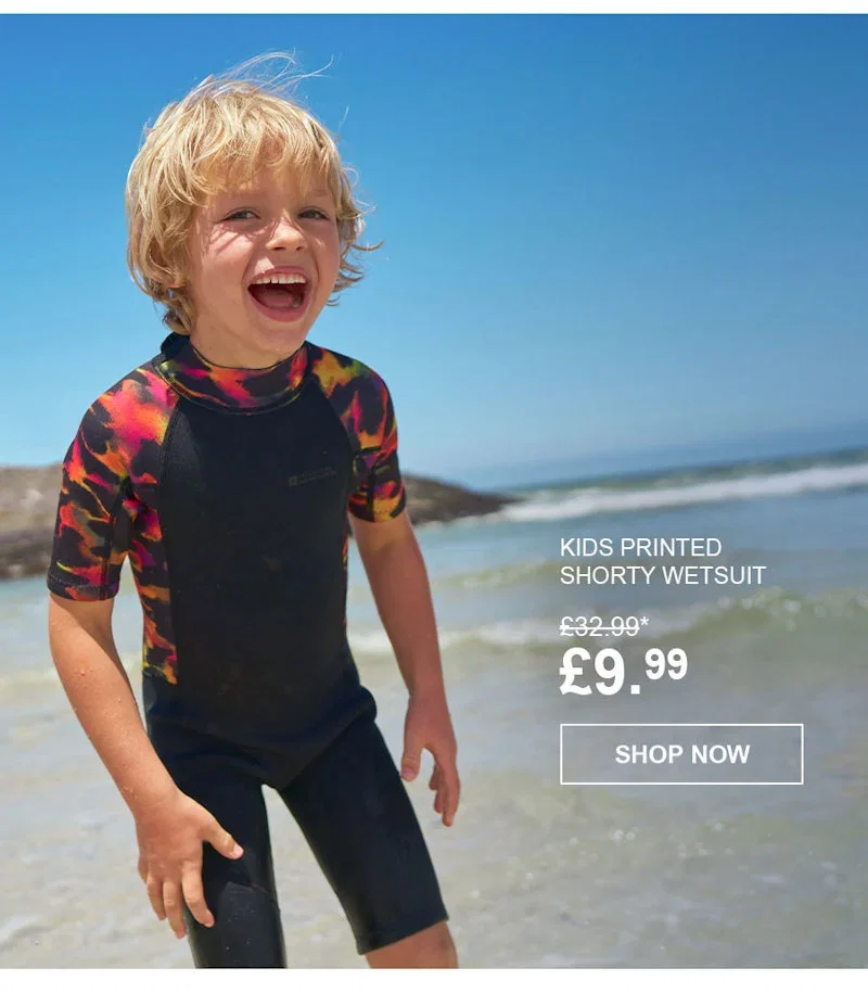 Kids Printed Shorty Wetsuit