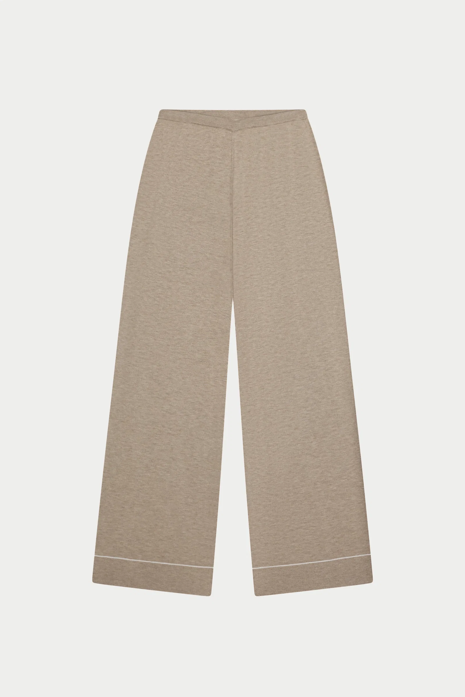 Image of KNITTED PANEL TROUSERS - BEIGE