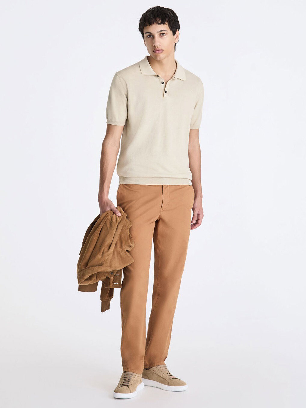 CORREBOI FRS 02 Cotton crepe knit polo shirt