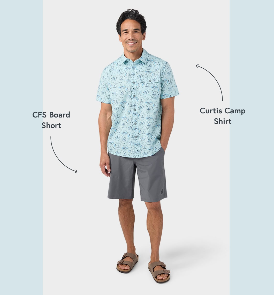 Men's Curtis Camp Shirt and Men's CFS Board Short