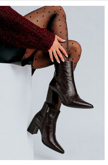 Bota Dakota Ankle Boot Feminina Salto Bloco Café