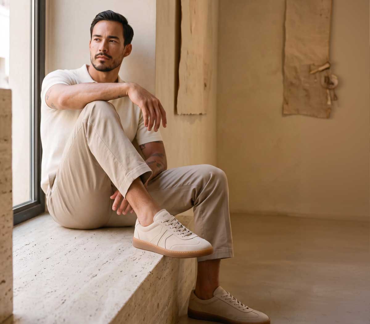 The Art of Texture THE MONZA PAPYRUS RETURNS  Before paper, there was papyrus. An organic, fibrous material celebrated for its unbleached hue and distinct woven texture. That raw aesthetic is the exact inspiration for our most coveted low-top. Handcrafted in Italy, the Monza Papyrus is back in stock in highly limited quantities.  [SHOP THE RESTOCK]