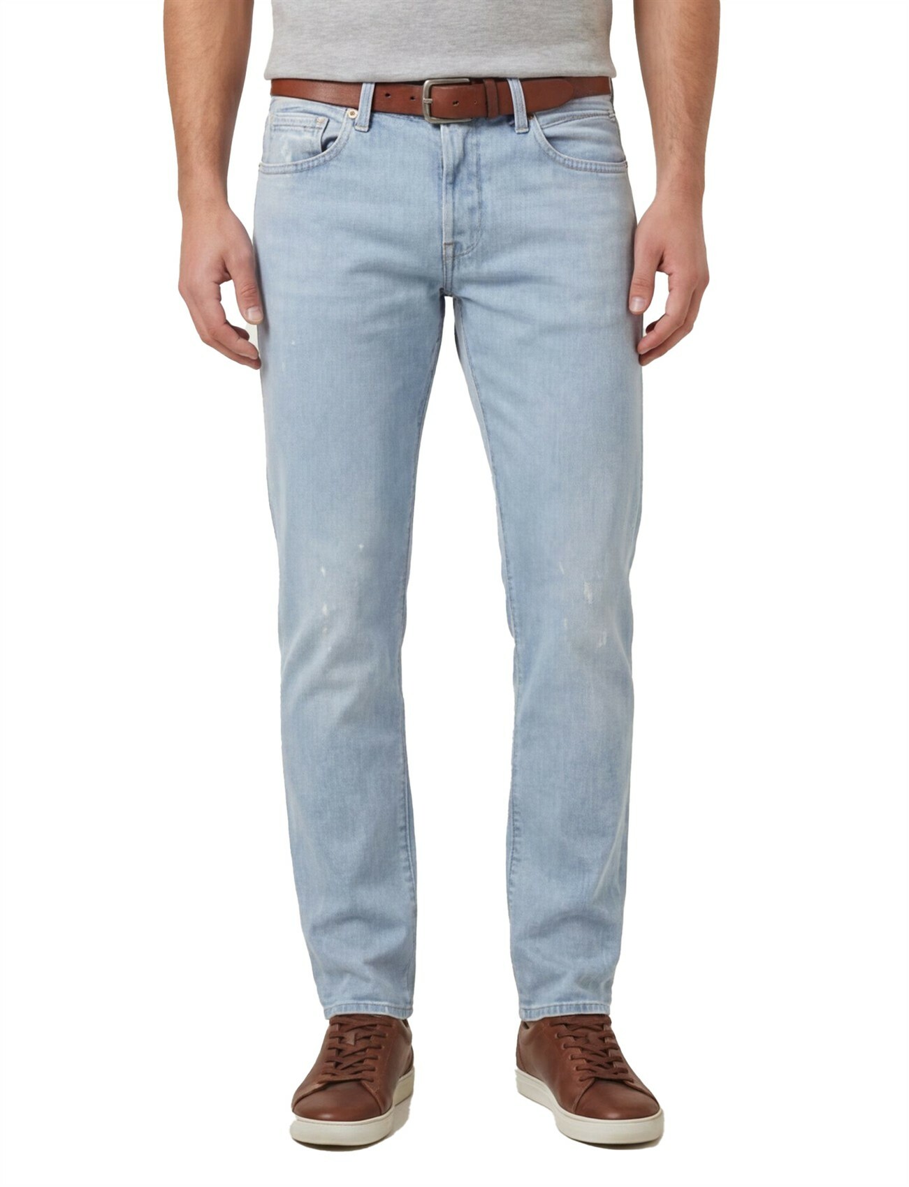 Replay jeans Grover straight fit lichtblauw denim