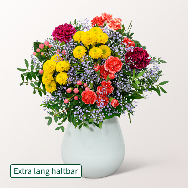 Lange haltbarer Blumenstrauß Blütenfreude mit 2 Gratis-Geschenken für 30,99 €