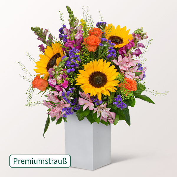 Sonniger Premiumstrauß Große Freude mit 2 Gratis-Geschenken für 62,99 €