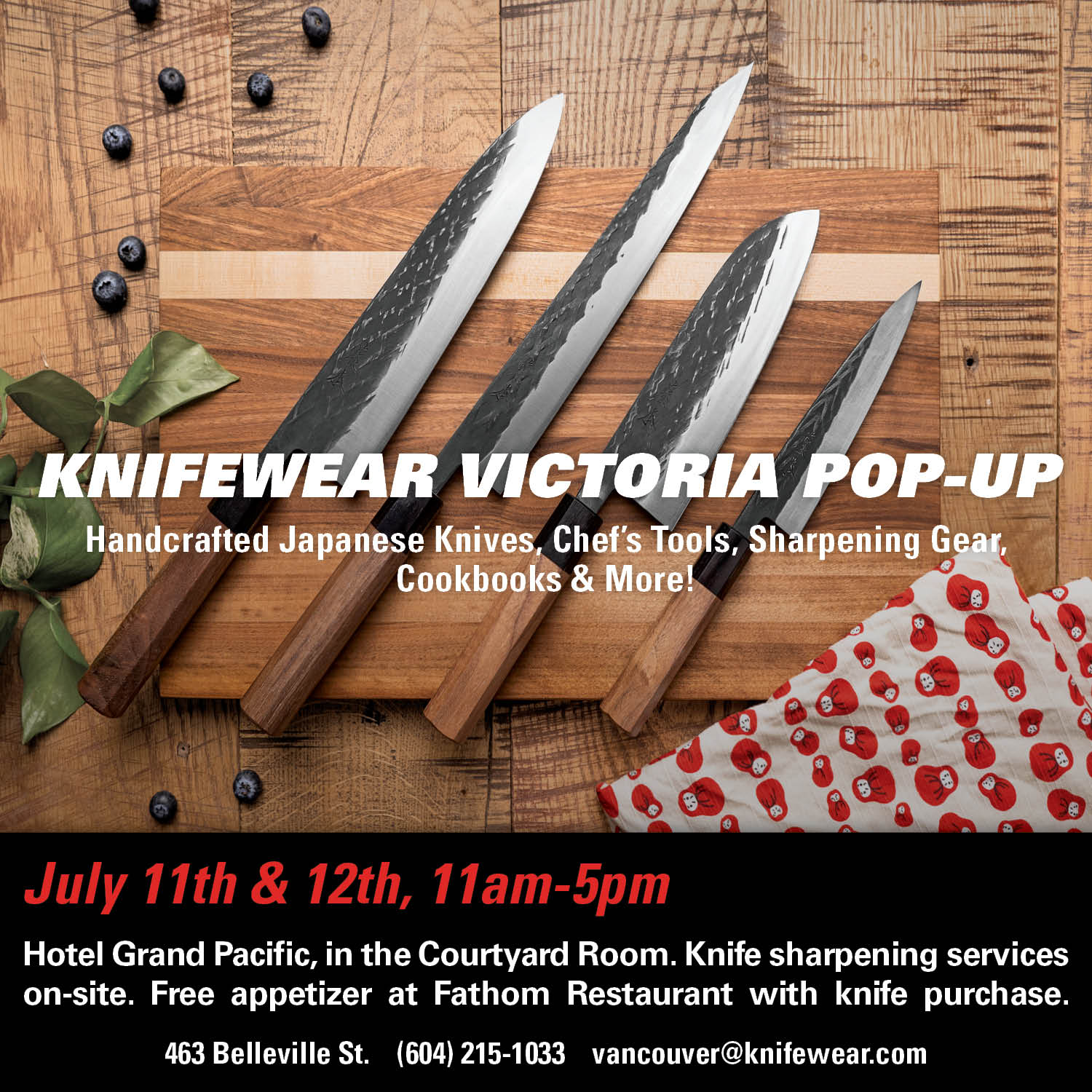 Knifewear Victoria Pop-Up July 11 & 12