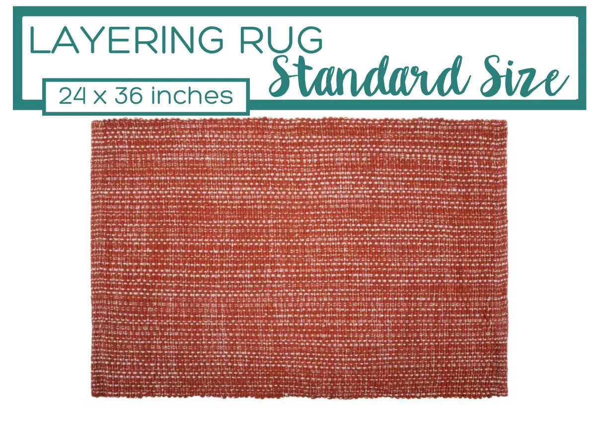 Image of Orange and White Doormat Layering Rug for Fall