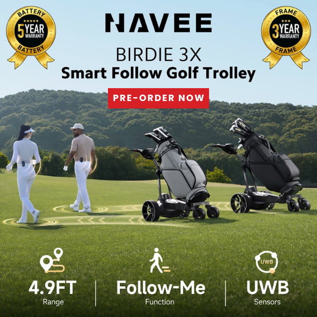 NAVEE Birdie 3X Remote Control & Follow Electric Golf Trolley