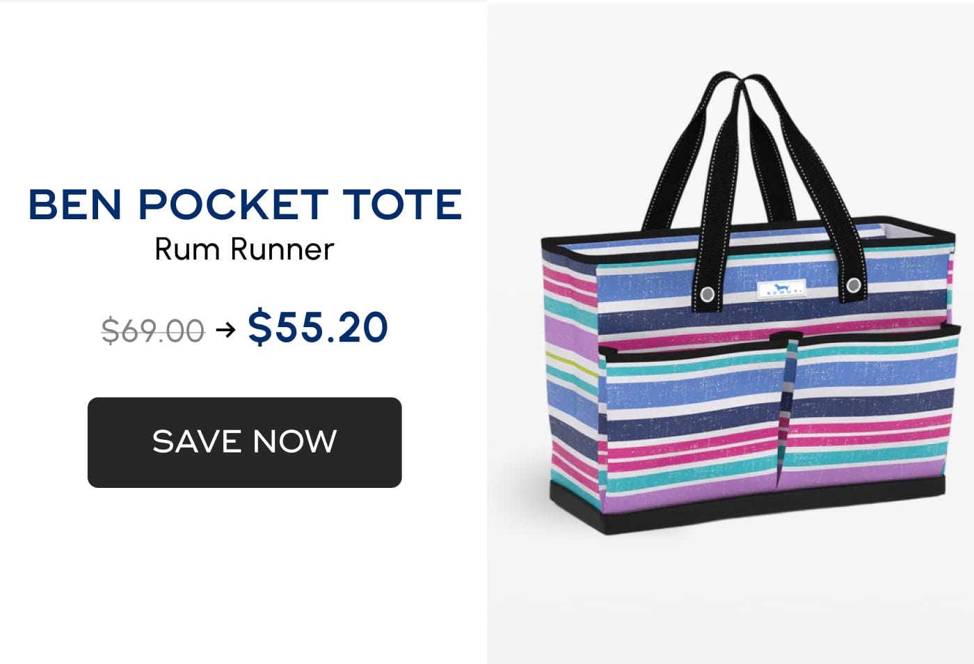 BEN POCKET TOTE. Rum Runner. $69.00 → $55.20. SAVE NOW
