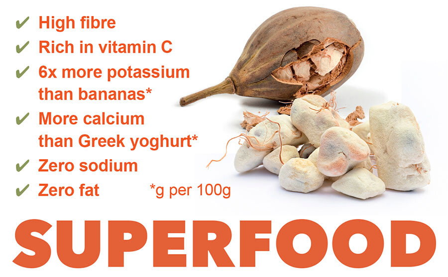 Superfood image with 6 points of health benefits