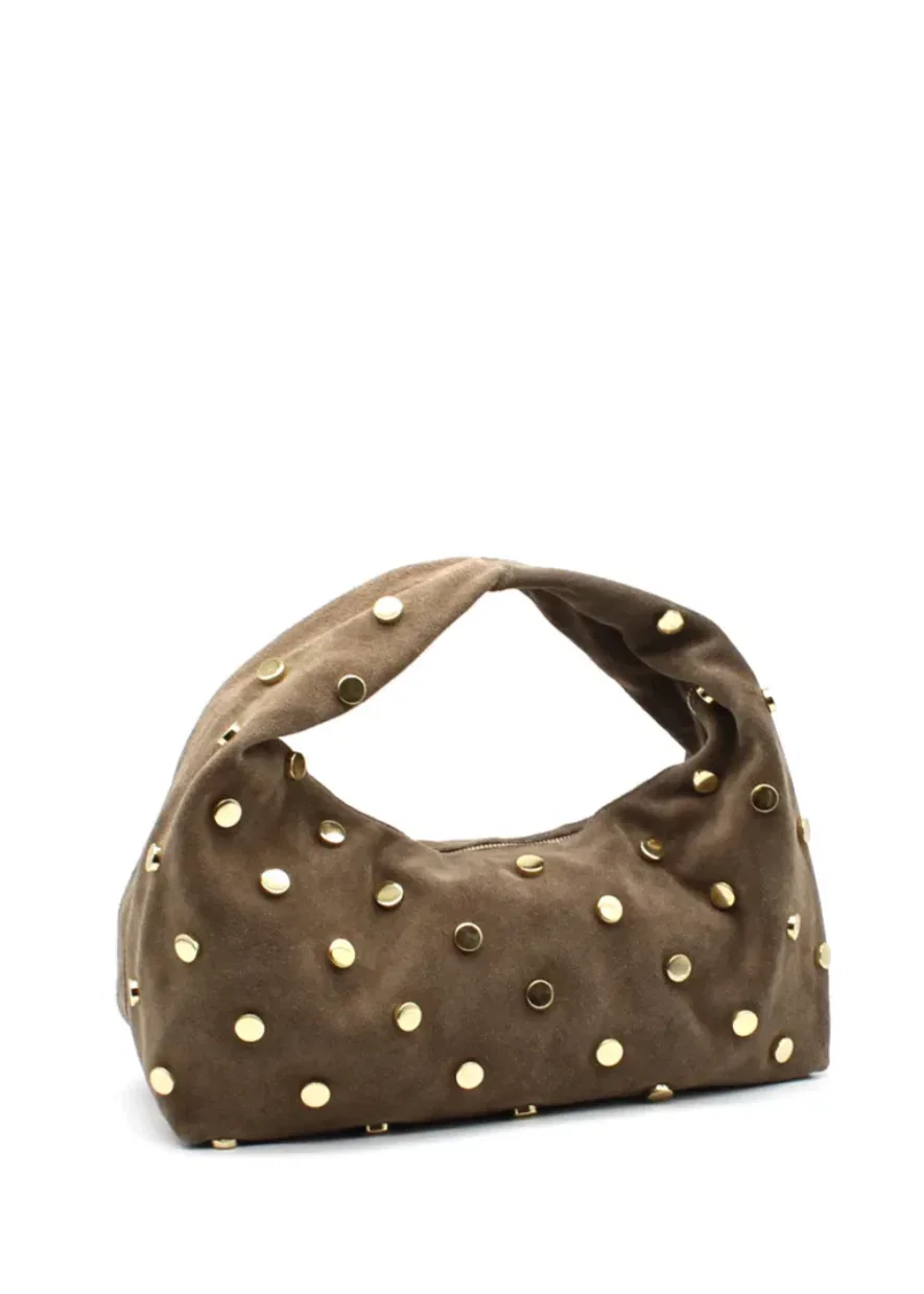 Image of Studded Leather Shoulder Bag