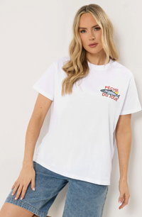 LTS Tall White Sardine Graphic Cotton Oversized T-Shirt