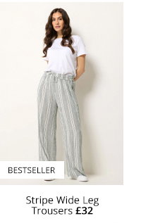 M&Co White Stripe Wide Leg Trousers
