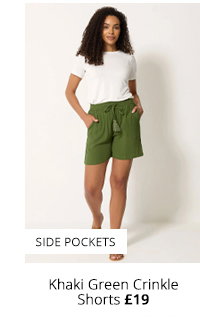 M&Co Khaki Green Crinkle Shorts