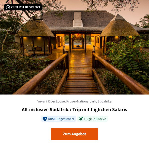 All-inclusive Südafrika-Trip mit täglichen Safaris