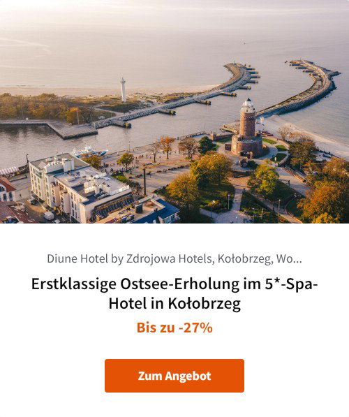 Erstklassige Ostsee-Erholung im 5*-Spa-Hotel in Kołobrzeg