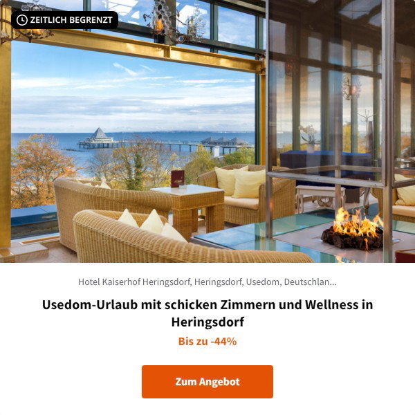 Usedom-Urlaub mit schicken Zimmern und Wellness in Heringsdorf