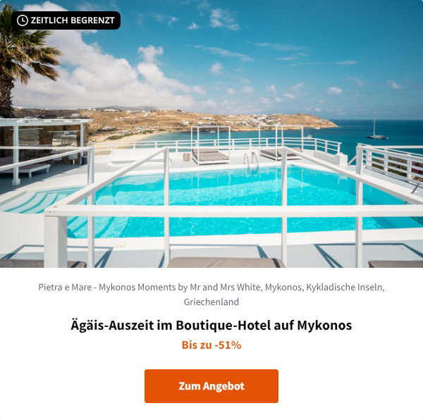 Ägäis-Auszeit im Boutique-Hotel auf Mykonos