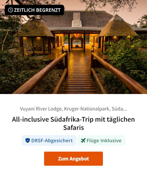 All-inclusive Südafrika-Trip mit täglichen Safaris