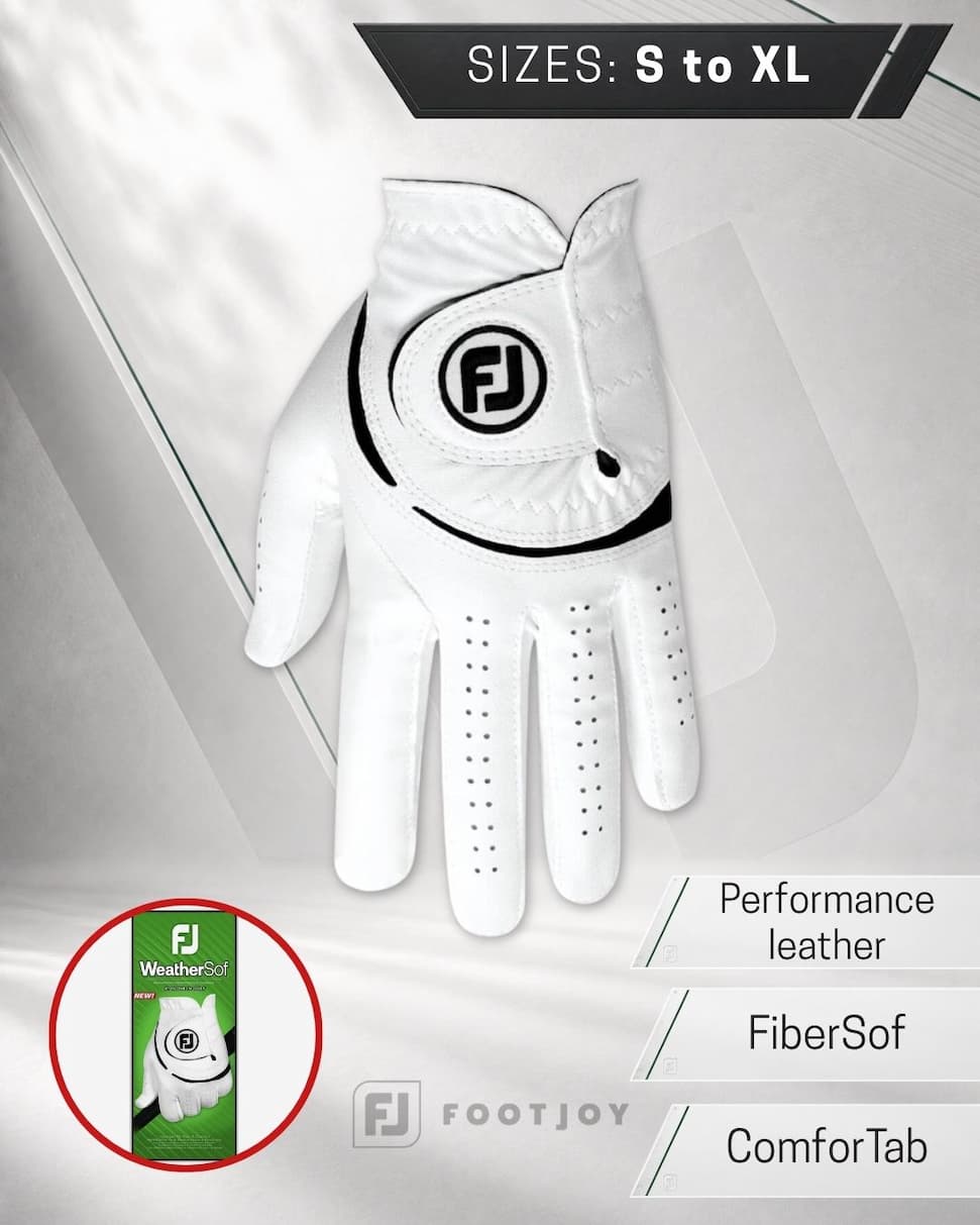 FootJoy Mens 2026 WeatherSof LH Ultimate Grip Leather Performance Golf Glove