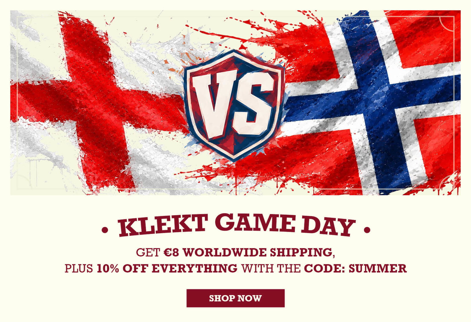 KLEKT GAME DAY • GET €8 WORLDWIDE SHIPPING, PLUS 10% OFF EVERYTHING WITH THE CODE: SUMMER SHOP NOW