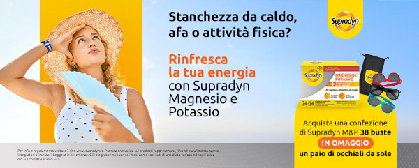 Promo Supradyn: acquista 1 confezione di Supradyn M&P 38 buste in omaggio un paio di occhiali da sole