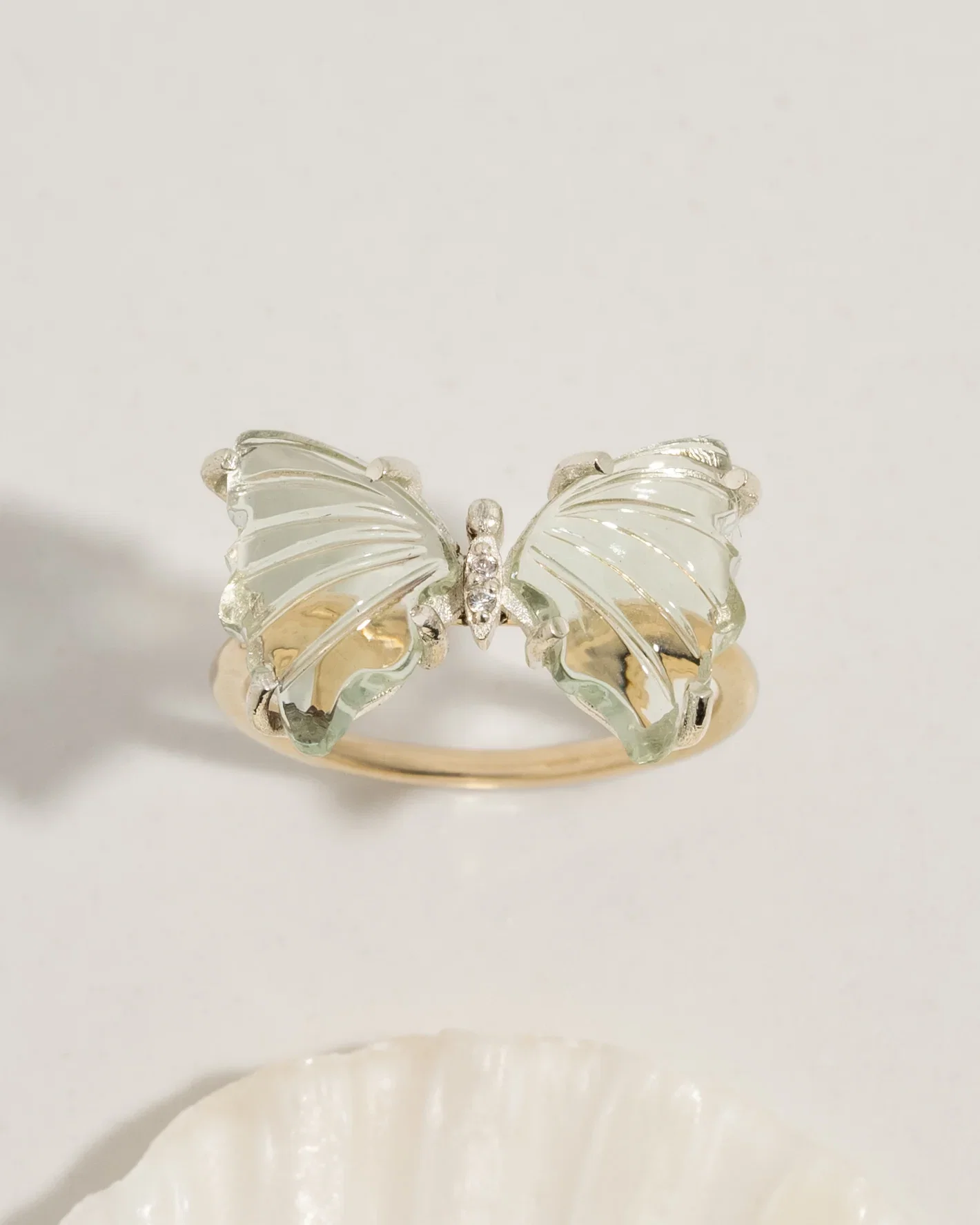 Image of Green Amethyst Butterfly Ring