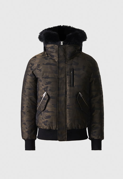 DIXON-JC 2-in-1 Camo Down Bomber With Shearling-Lined Hood