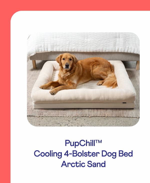 PupChill™ Cooling 4-Bolster Dog Bed - Arctic Sand