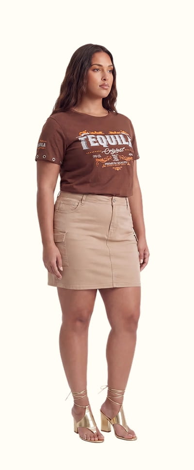Shop Plus Size Grommet Detail Tequila Graphic Tee