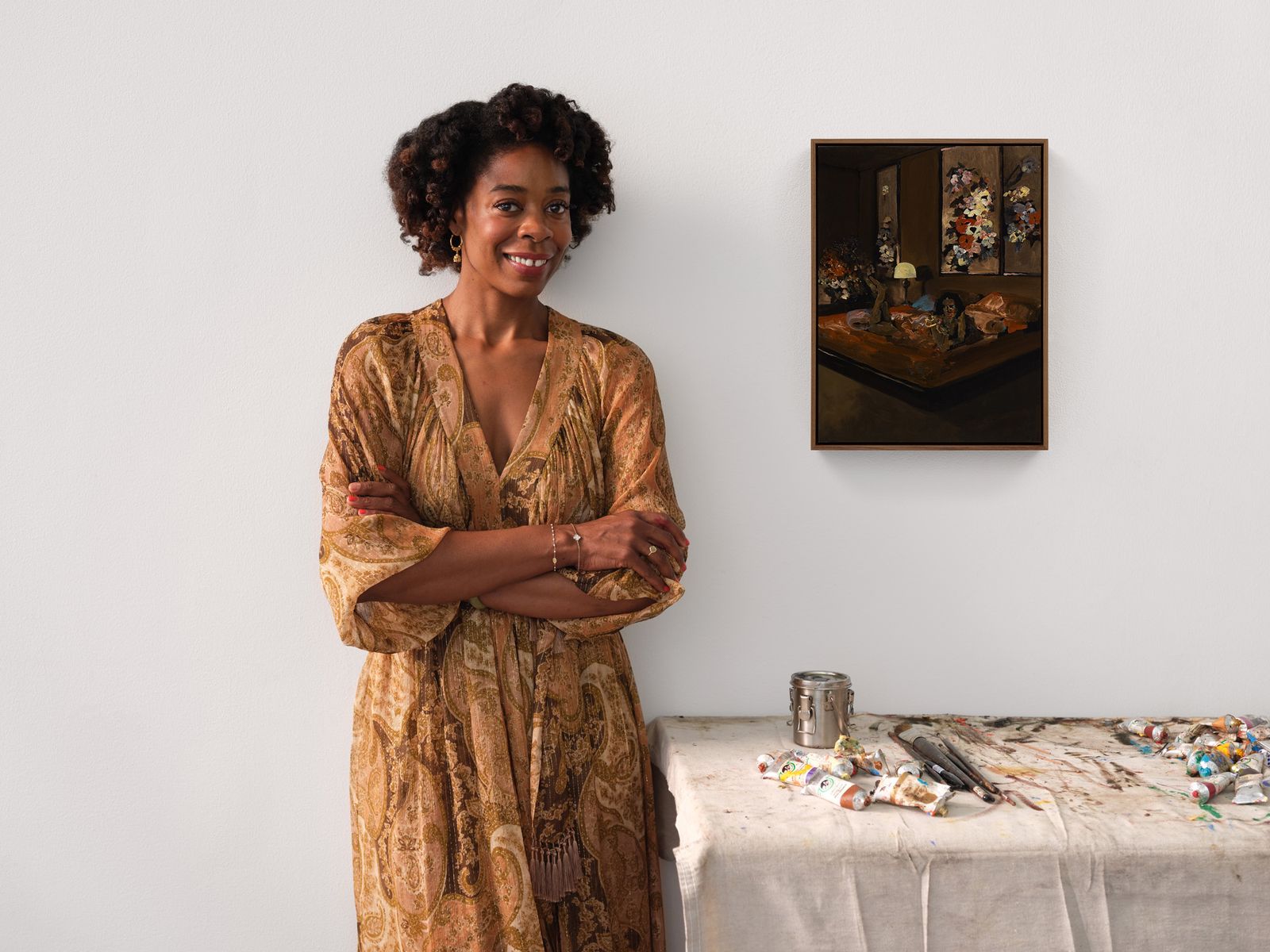 Artist Danielle Mckinney in her studio