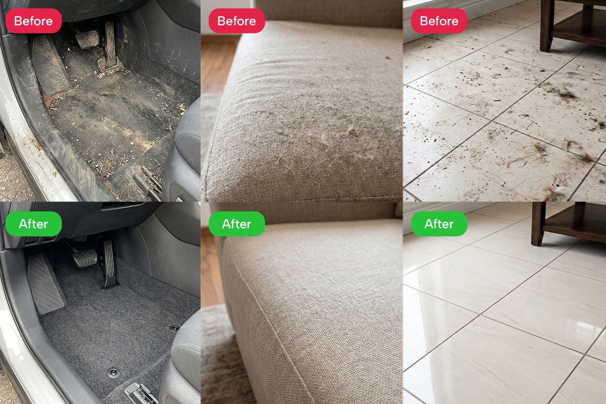 Before & after images for the Slim Vac