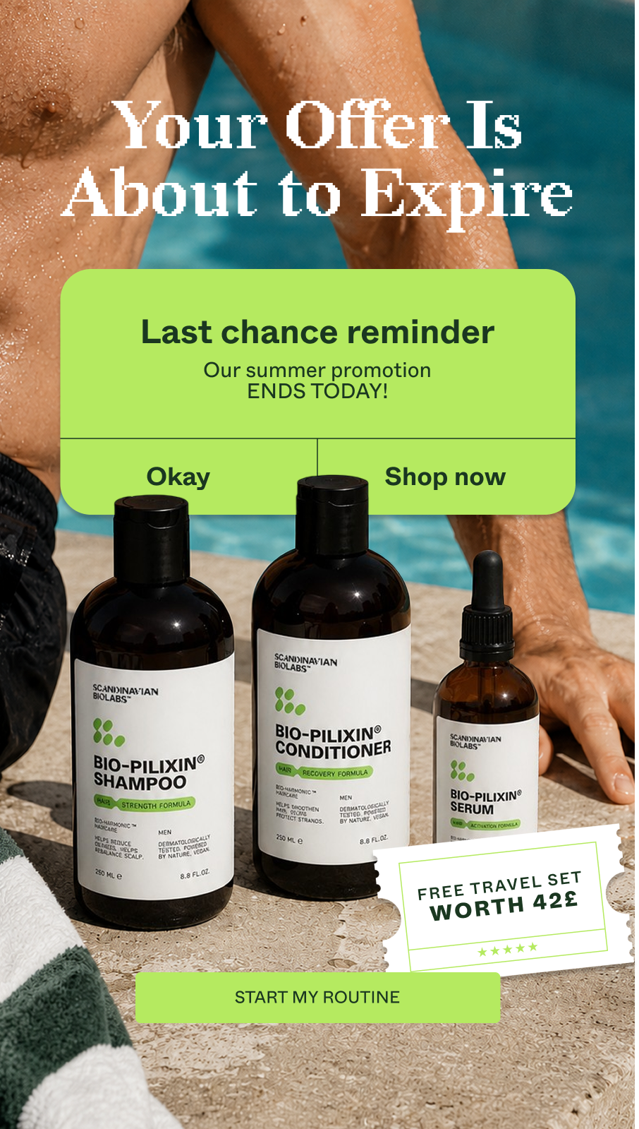 Don't forget your free travel kit