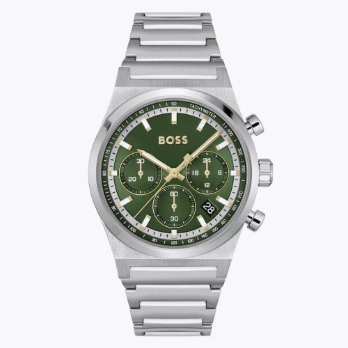 BOSS Candor 41mm Chronograph Dark Green Dial & Stainless Steel Watch
