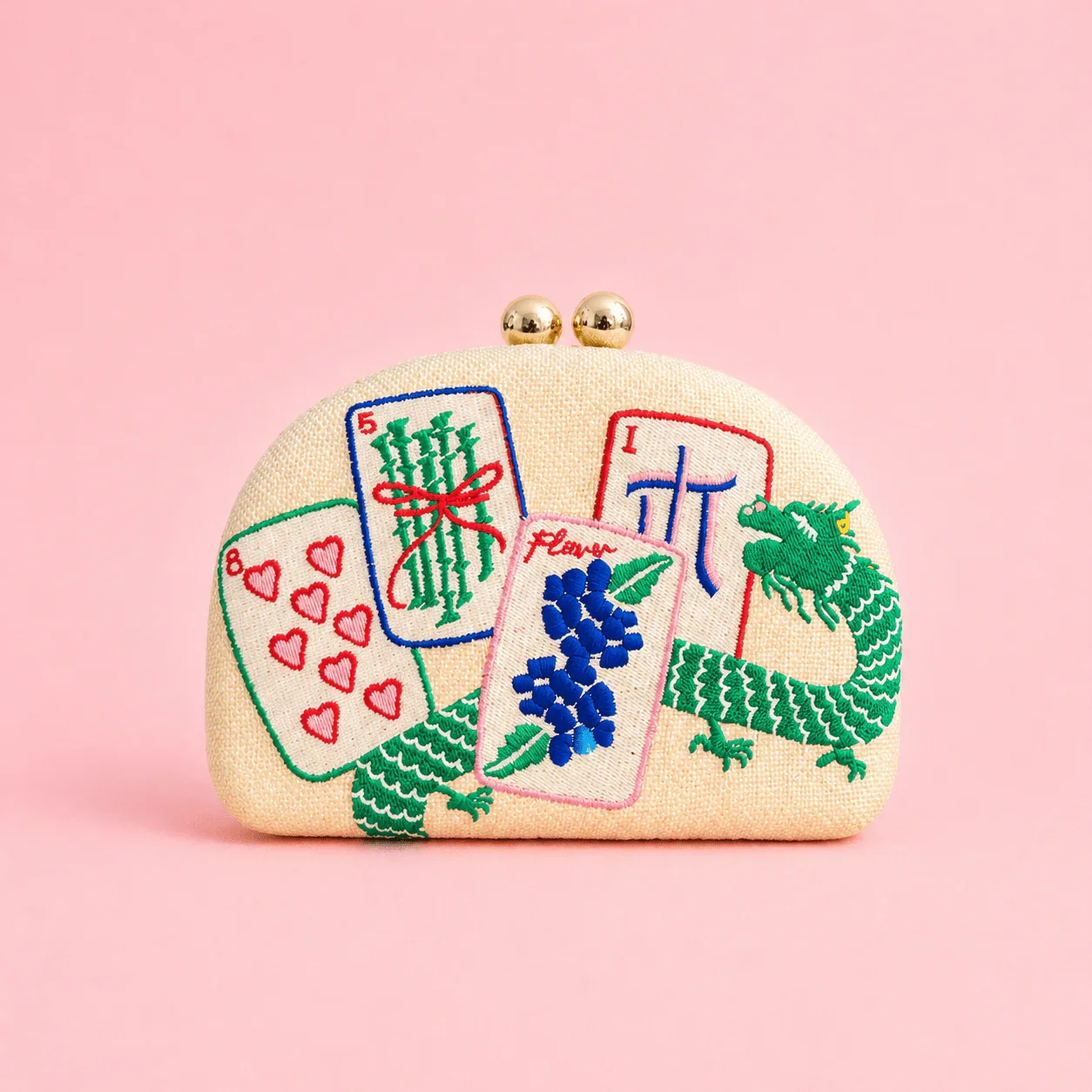 Image of Mahjong Clutch- Embroidered