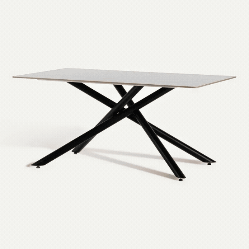 Table à manger SAKI L.160 cm effet travertin