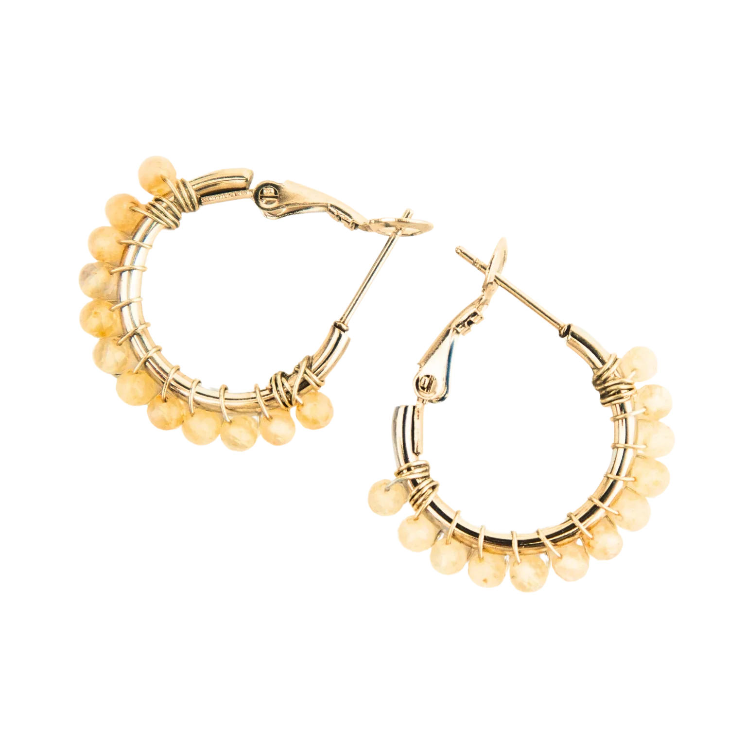 Image of Citrine Crystal Hoop Earrings