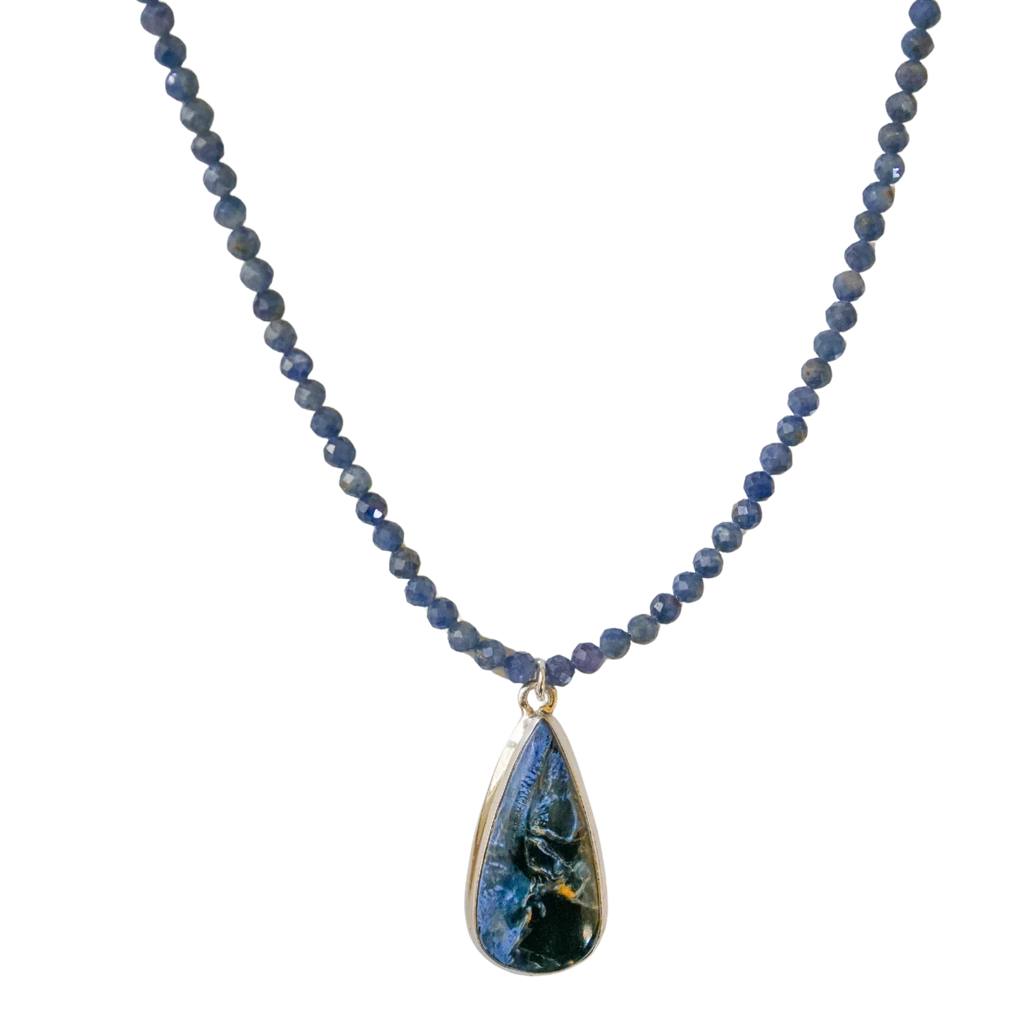 Image of Pietersite & Sapphire Necklace