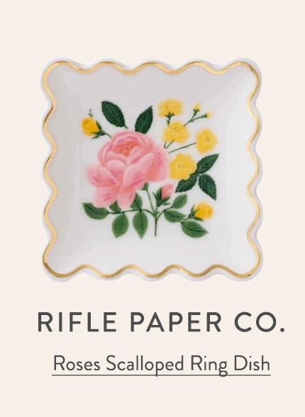 Roses Scalloped Ring Dish 