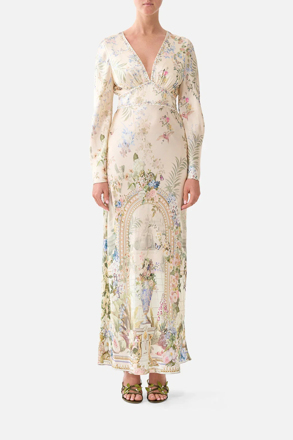 Image of V NECK DRESS WITH FLARED SLEEVE MIDSUMMER MASTERPIECE