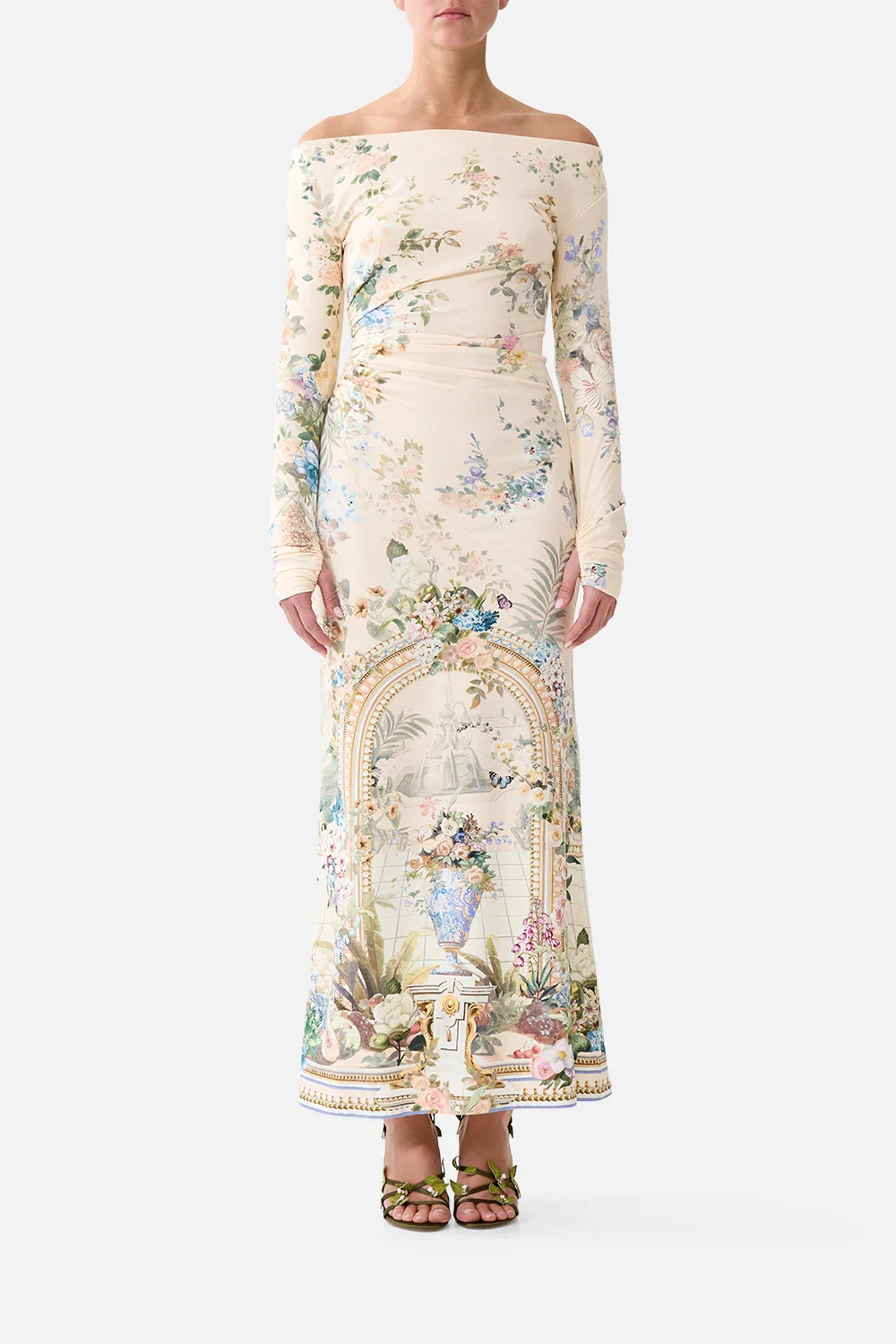 Image of OFF SHOULDER GATHERED JERSEY DRESS MIDSUMMER MASTERPIECE