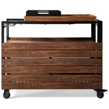 Transformer Bar Cart - Removable Serving Tray - Bottle Storage - Stemware Rack - Table Panel Storage - Locking Casters - Outdoor Durability