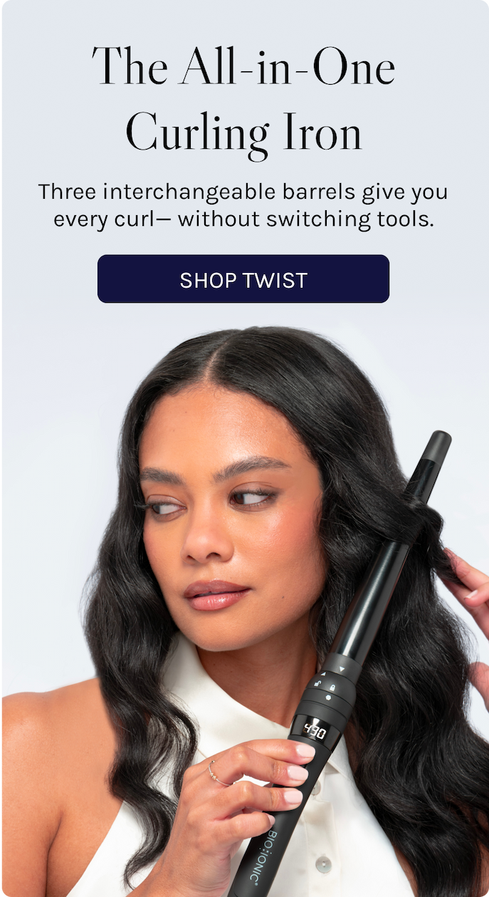 The All-in-One Curling Iron. Three interchangeable barrels give you every curl without switching tools. 