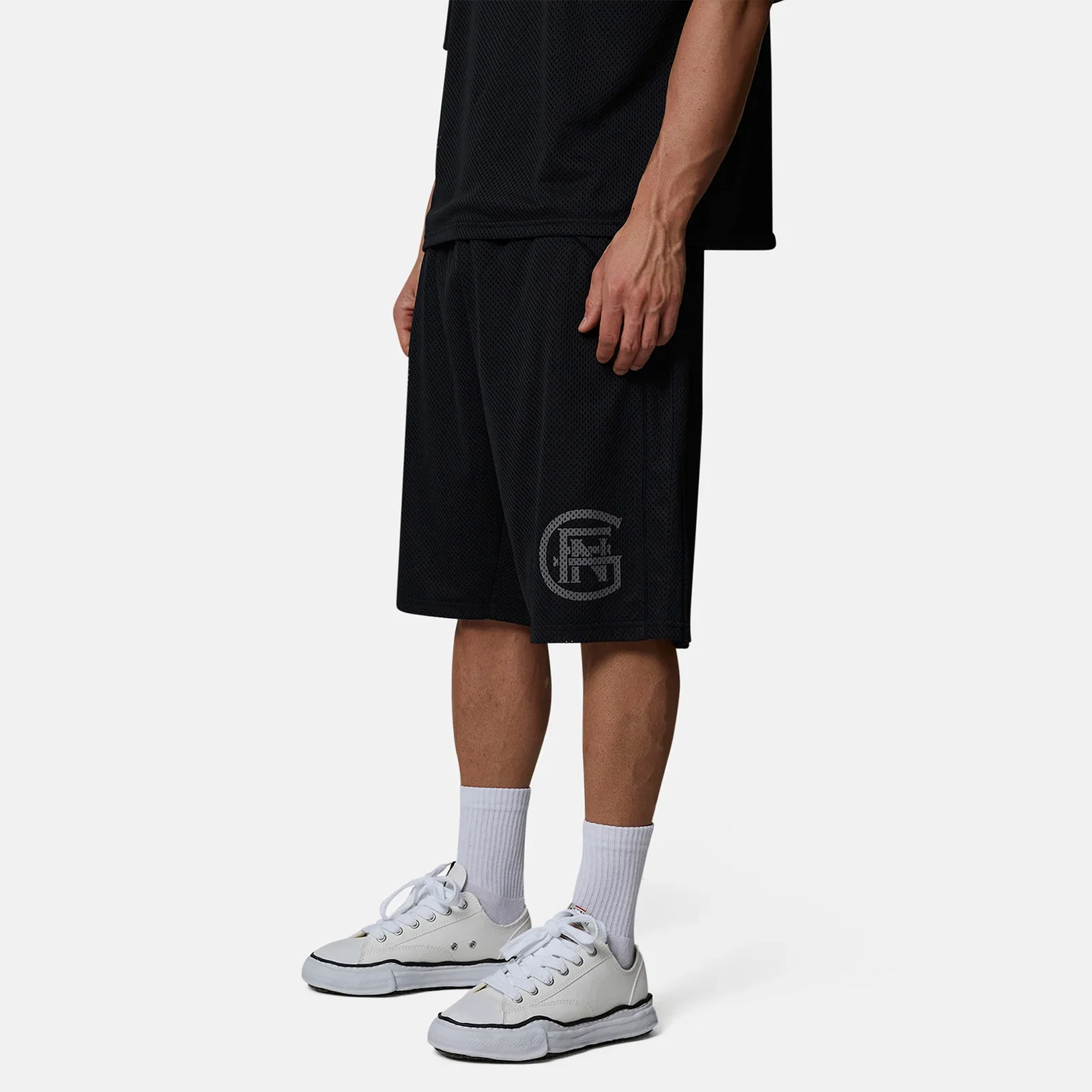 Image of Monogram Mesh Black Baggy Short