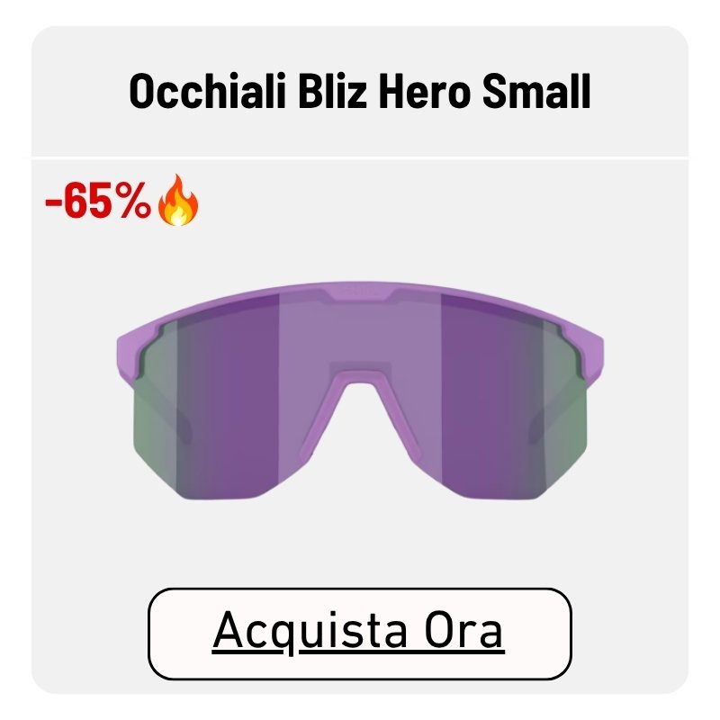 Purple Bliz Hero Small sports sunglasses with mirrored purple-green lens, Occhiali Bliz — 65% off