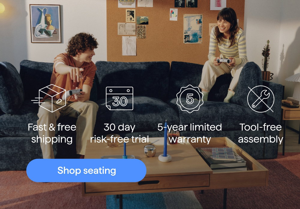 Fast & free shipping | 30 day risk-free trial | 5 year limited warranty | Tool-free assembly. Shop seating.