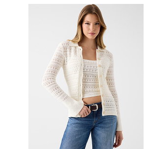 Eco white river cardigan sweater