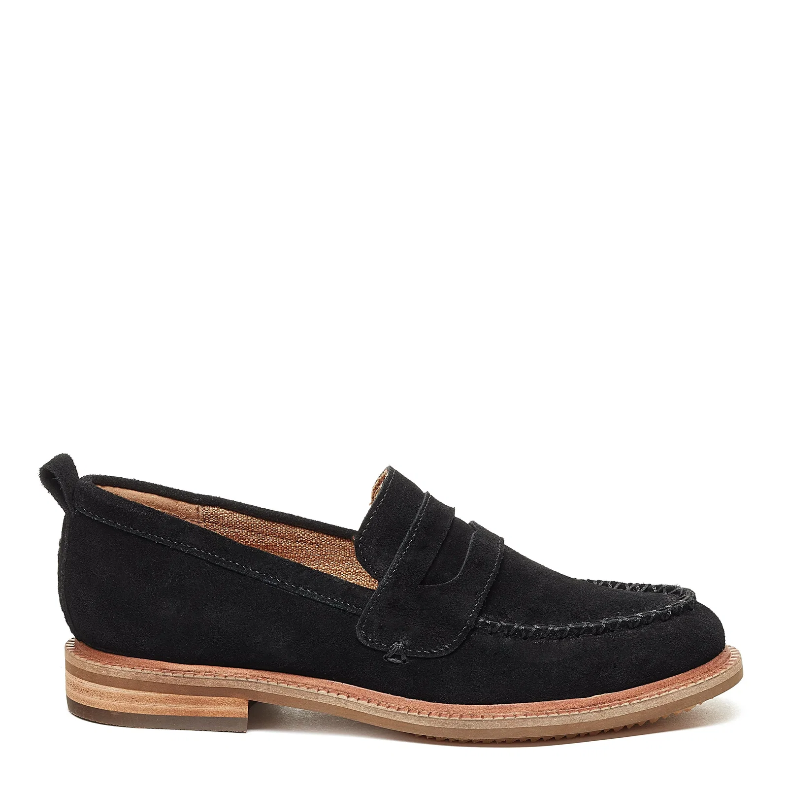 Image of Lens Black Wide Width Loafers